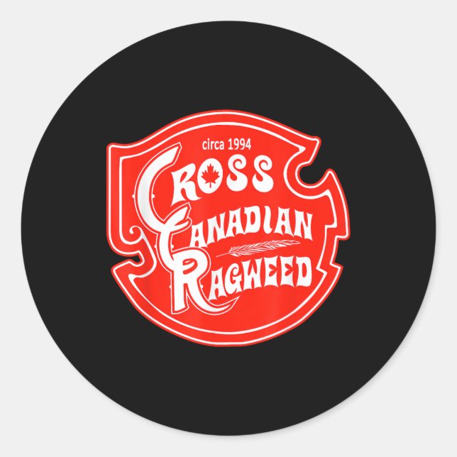 Pegatina Redonda Cross Canadian Ragweed (Anverso)