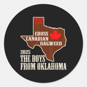 Pegatina Redonda Cross Canadian Ragweed Los Niños Del Mapa De Oklah