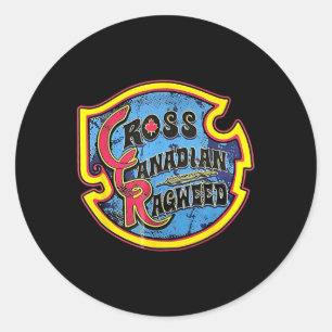 Pegatina Redonda Cross Canadian Ragweed Vintage