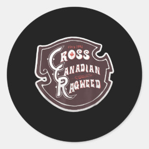 Pegatina Redonda Cross Canadian Ragweed Vintage