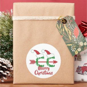 Pegatina Redonda Cross Country © Navidades Funny Holiday