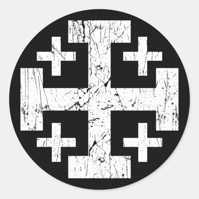 Pegatina Redonda cross holy land grunge religion symbol Jerusalem P (Anverso)