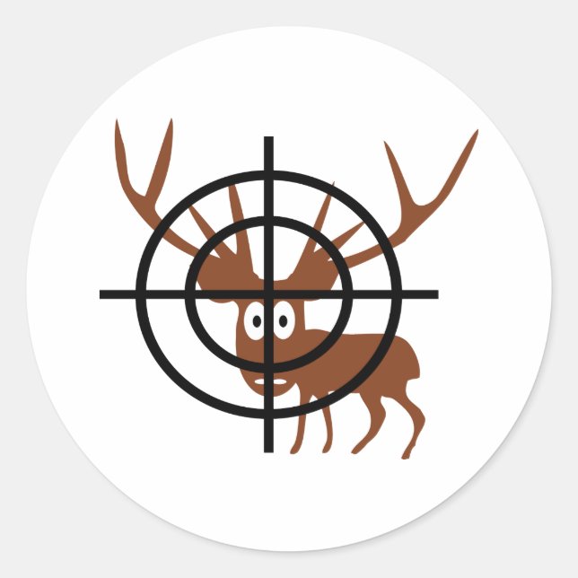 Pegatina Redonda Crosshair Deer (Anverso)