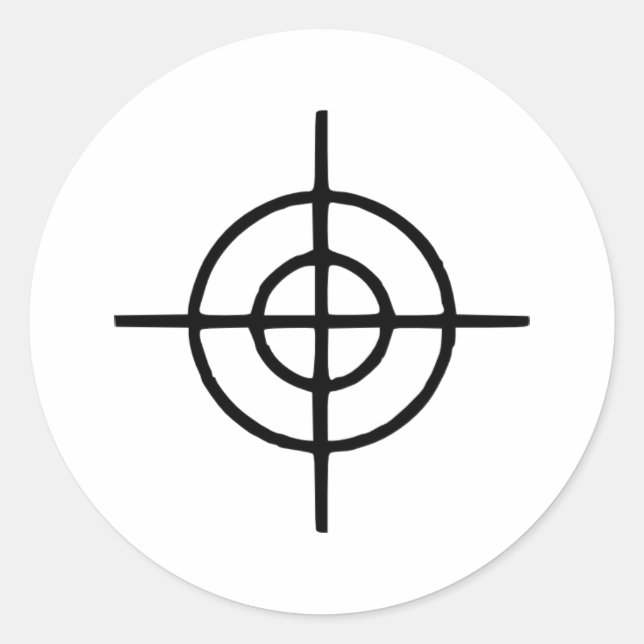 Pegatina Redonda Crosshaires - Gun (Anverso)