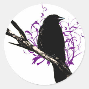 Pegatina Redonda Crow