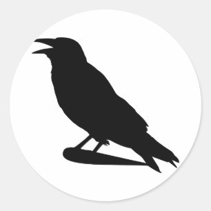 Pegatina Redonda Crow