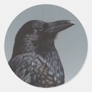 Pegatina Redonda Crow