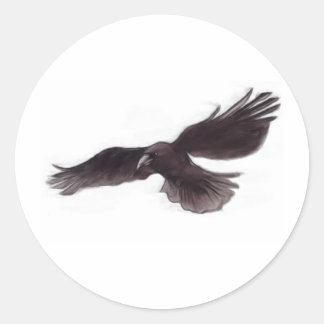 Pegatina Redonda Crow