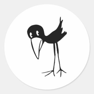 Pegatina Redonda Crow