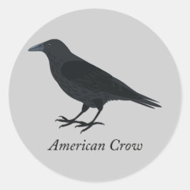 Pegatina Redonda Crow americano