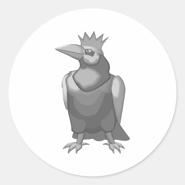 Pegatina Redonda Crow cruzado (Anverso)