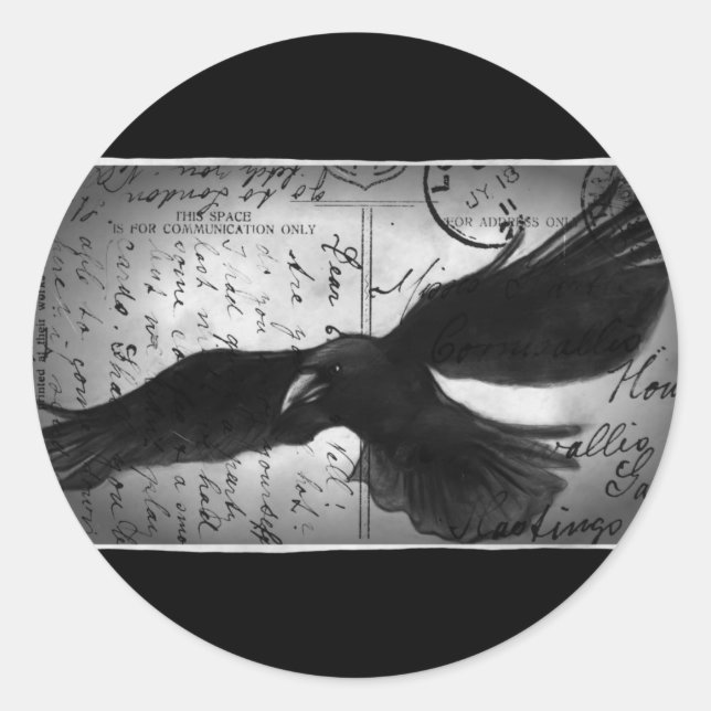 Pegatina Redonda Crow deluxe (Anverso)