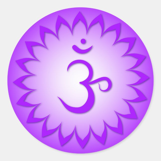 Pegatina Redonda Crown Chakra - Sahasrara (Anverso)