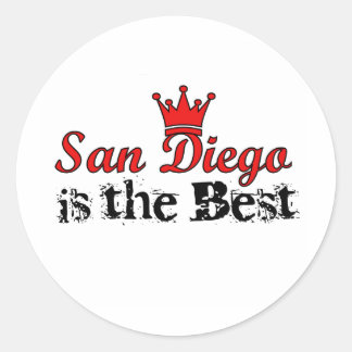 Pegatina Redonda Crown San Diego