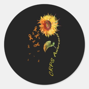 Pegatina Redonda Crps Awareness Sunflower Tees