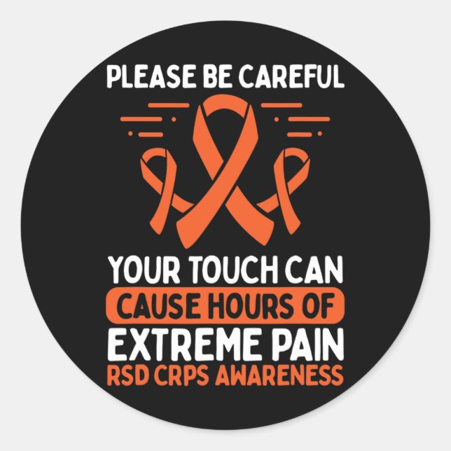 Pegatina Redonda CRPS Naranja de guerrero de RSD (Anverso)