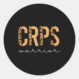 Pegatina Redonda Crps Warrior Leopard Concientiza A La Mujer