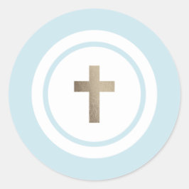 Pegatina Redonda Cruce de oro simple