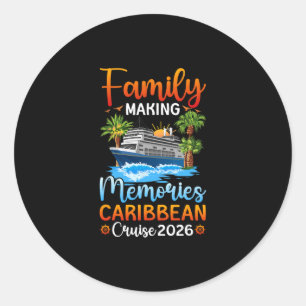 Pegatina Redonda Crucero caribeño Creando Recuerdos 2026 Crucero Fa