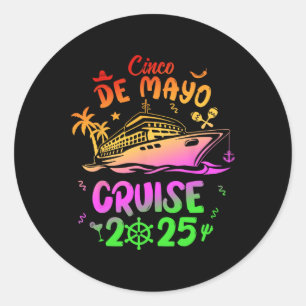 Pegatina Redonda Crucero Cinco De Mayo 2025 Squad Familia Coinciden