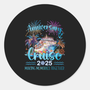 Pegatina Redonda Crucero de Aniversario 2025 Creando Recuerdos Junt