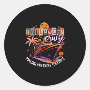 Pegatina Redonda Crucero de Halloween familiar 2025 coincidiendo fa