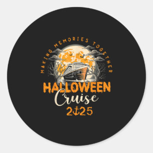 Pegatina Redonda Crucero de Halloween para Familias Creando Recuerd