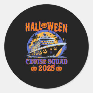 Pegatina Redonda Crucero de Halloween Squad 2025 Crucero de la Cala