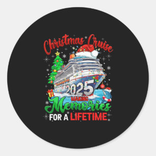 Pegatina Redonda Crucero de Navidad 2025 Creando Recuerdos Para Tod