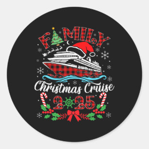 Pegatina Redonda Crucero de Navidad Familiar 2025 Crucero Familiar