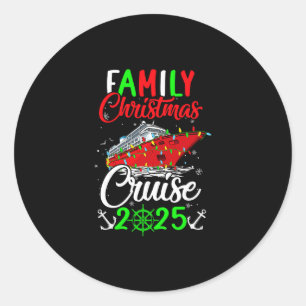 Pegatina Redonda Crucero de Navidad Familiar 2025 Squad Navidad Div