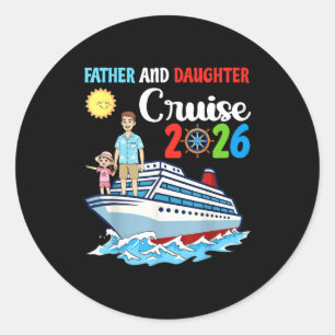 Pegatina Redonda Crucero de padre e hija 2026 Vacaciones familiares