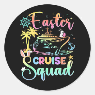 Pegatina Redonda Crucero de Pascua 2026 Squad Crucero Vacaciones Fa