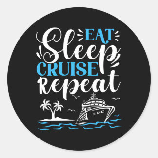 Pegatina Redonda Crucero de repetición del sueño de consumo