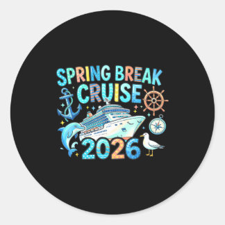 Pegatina Redonda Crucero de vacaciones de primavera 2026 viaje fami