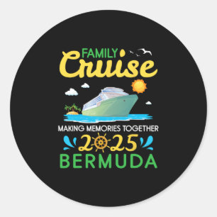 Pegatina Redonda Crucero Familiar 2025 Bermudas Creando Recuerdos J
