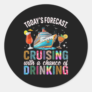 Pegatina Redonda Crucero Familiar 2025 Camiseta Coordinada para Fam