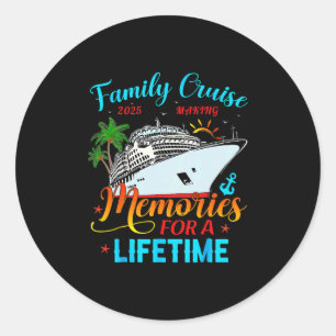 Pegatina Redonda Crucero Familiar 2025 Creando Recuerdos Para Toda