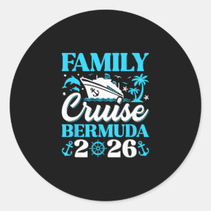 Pegatina Redonda Crucero Familiar 2026 Bermudas Familiares Coincide