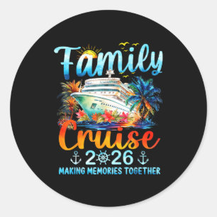 Pegatina Redonda Crucero Familiar 2026 Creando Recuerdos Juntos Mat