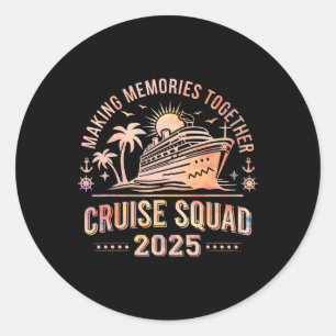 Pegatina Redonda Crucero Familiar Equipo de Recuerdos Compartidos 2