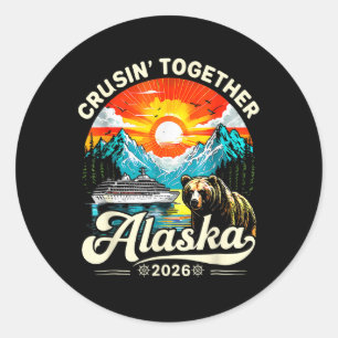 Pegatina Redonda Crucero Familiar Juntos Alaska 2026