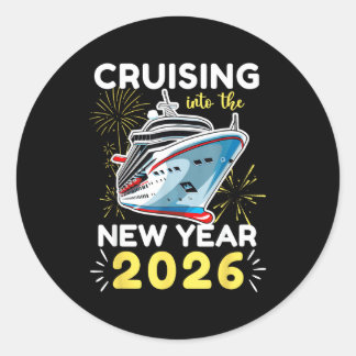 Pegatina Redonda Crucero hacia el nuevo año 2026