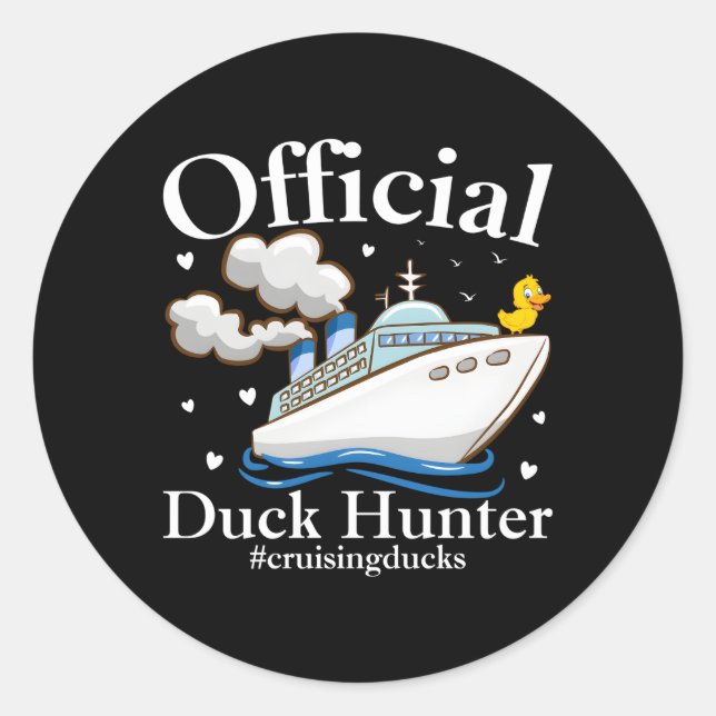 Pegatina Redonda Crucero oficial de Duck Hunter Rubber Duck (Anverso)