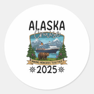 Pegatina Redonda Crucero por Alaska 2025