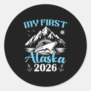 Pegatina Redonda Crucero por Alaska 2026 Cruisin Together Family Ma