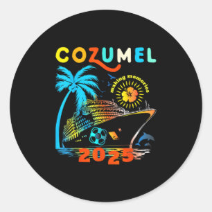 Pegatina Redonda Crucero por Cozumel 2025 Navegando por México Cozu