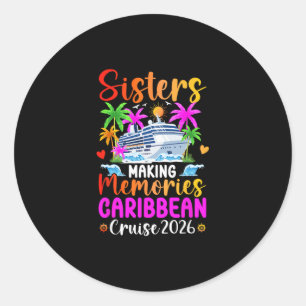 Pegatina Redonda Crucero por el Caribe para hacer recuerdos 2026 He