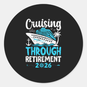 Pegatina Redonda Crucero por la jubilación 2026 Crucero de jubilaci