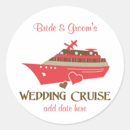Pegatina Redonda Cruceros boda